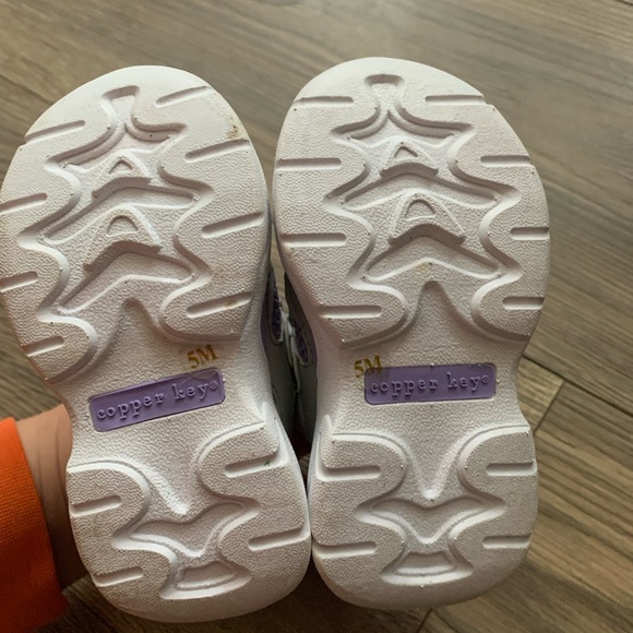 Purple multi color Velcro slip on sneaker, Copper Key Brand size US 5 infant, - Picture 7 of 8